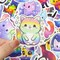 Wrapables Waterproof Vinyl Stickers for Water Bottles, Laptop, Phones, Skateboards, Decals for Teens, 110pcs Starry Cats
